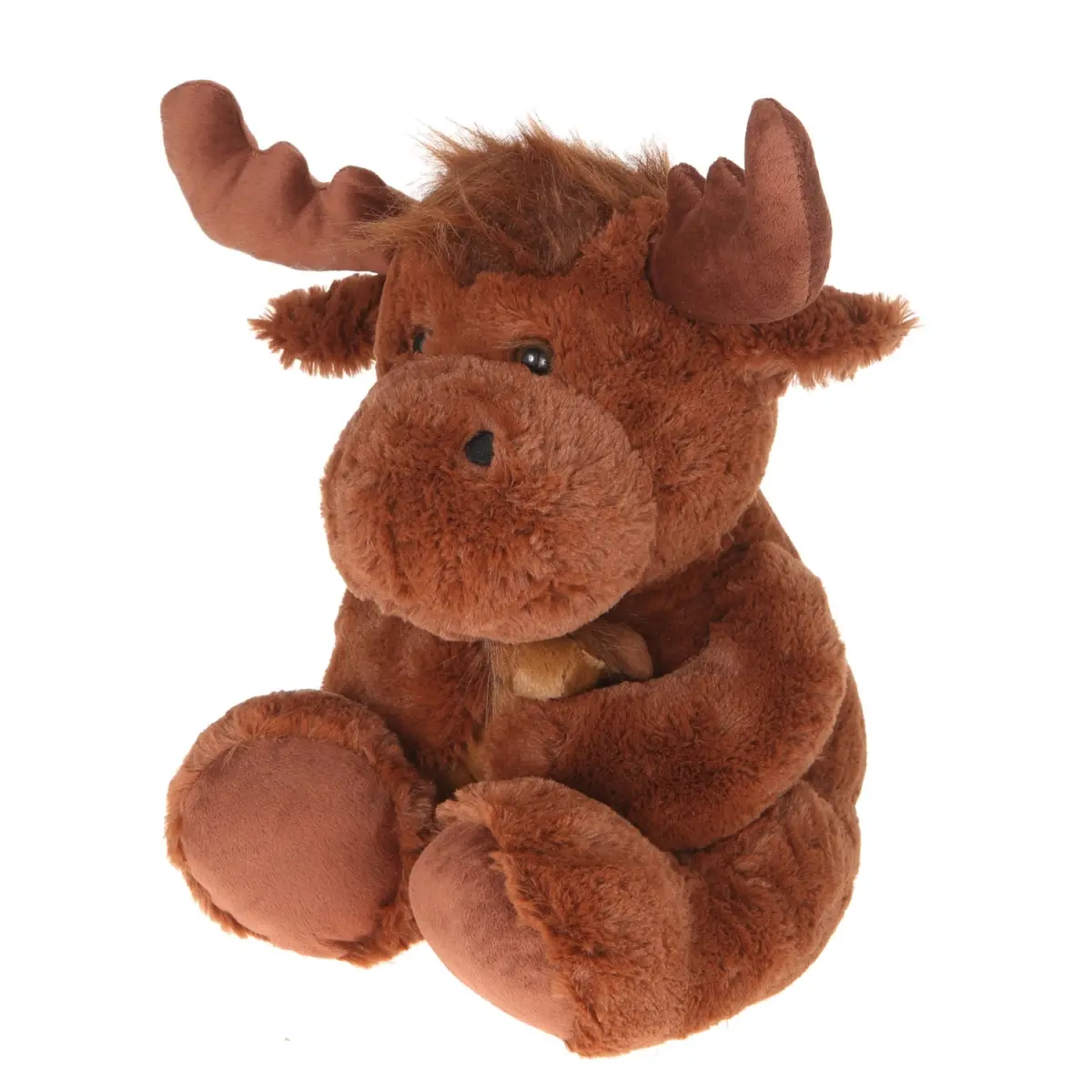 16 in. Plush Moose with Baby