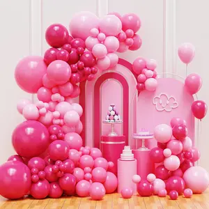 Pink Balloon Arch Kit – Metallic Hot Pink Garland with Large & Small Balloons, Easy DIY Party Decor for Baby Shower, Birthday, Princess Theme, Graduation & Valentine’s Day – Insta-Worthy Backdrop