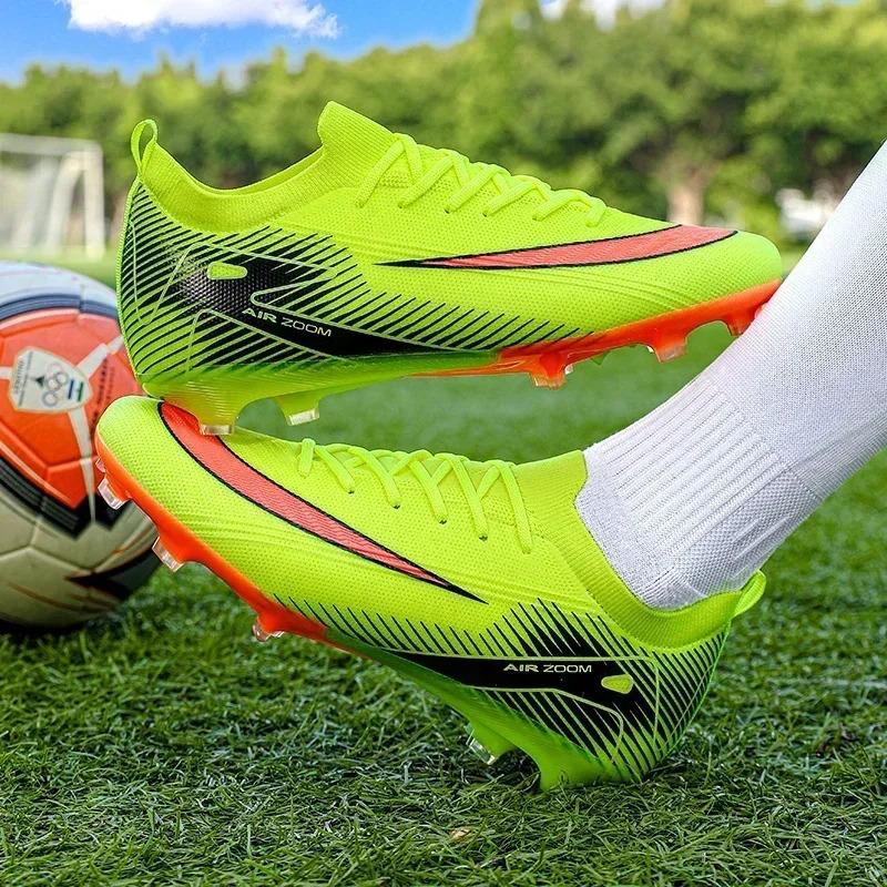 New Men Football Boots Cleats Shoes Soccer Long Spikes Training Ultralight Outdoor Drop Soccer Shoes FG Non-Slip