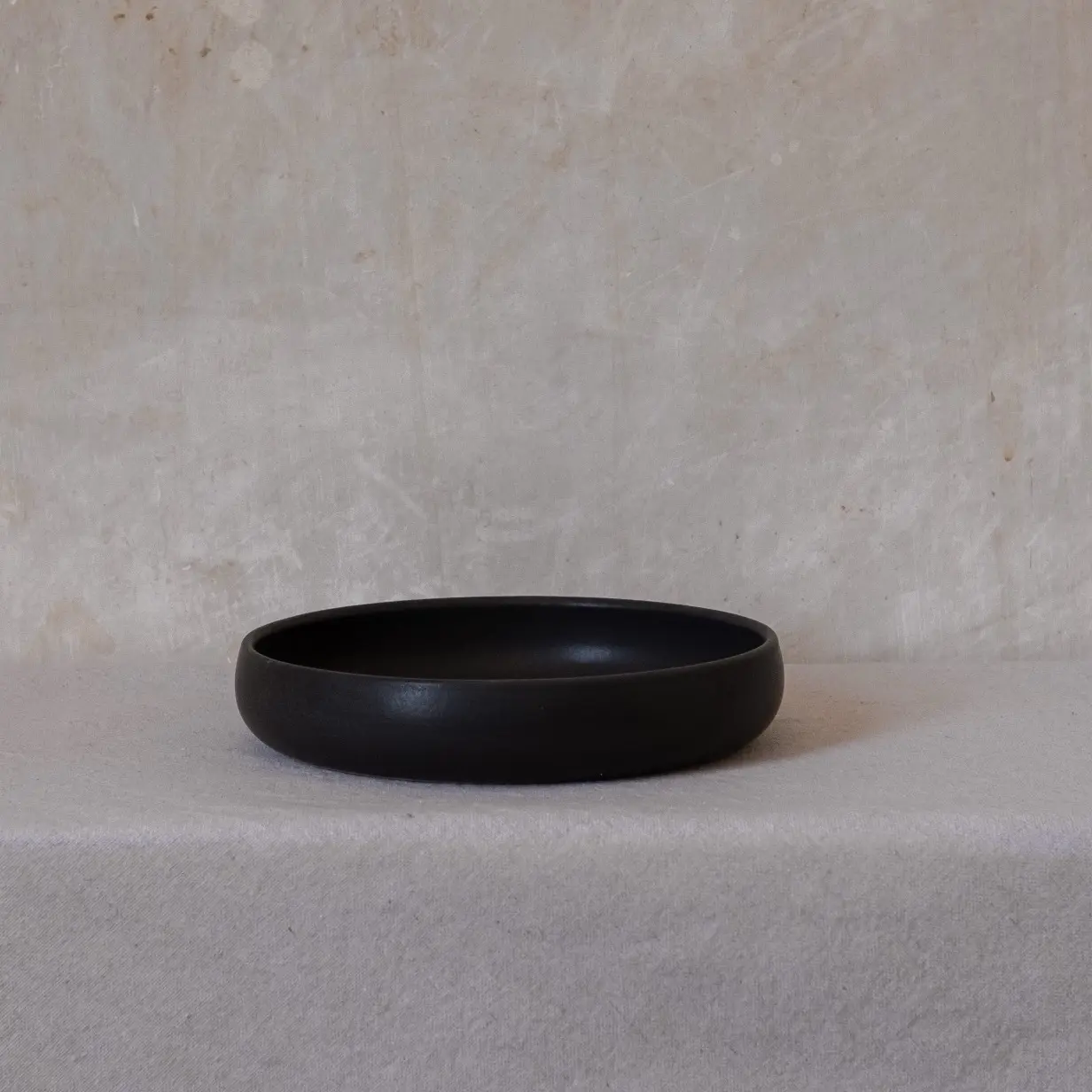 Stoneware Pasta/Salad Plate | Edan 7.9” Handmade in Tunisia, Black