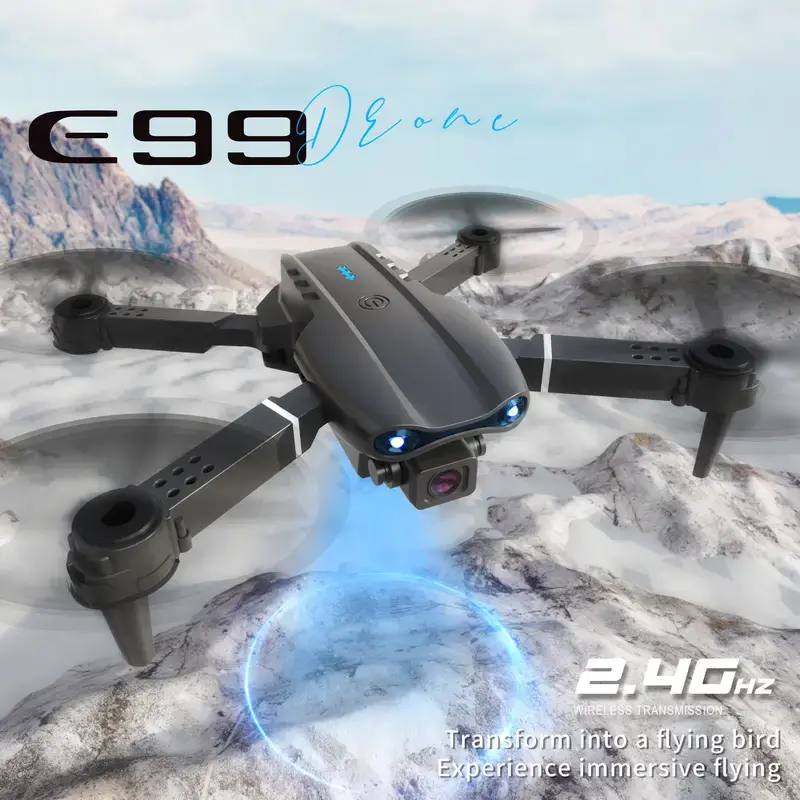 E99 Drone with Adult Dual Camera 5 Batteries, RC Quadcopter, WiFi FPV Live Video, Altitude Hold Headless for Kids