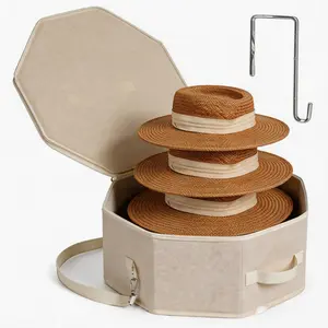 Premium large cowboy hat storage carrier, crush-proof travel hat organizer with sturdy handle, dustproof protective hat case—a stylish home and travel essential for cowboy hat lovers