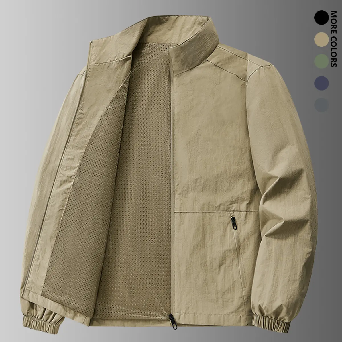 Summervibes Men's Plain Minimalist Fitted Summer Jacket - Casual Top for Daily Outings, Outdoor Sports, Suitable for Spring Wear