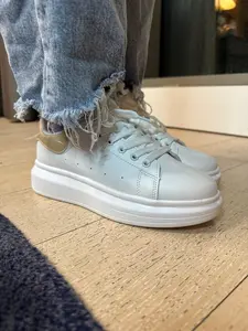 BERNESS Platform Sneaker Dupe - TAN/WHITE