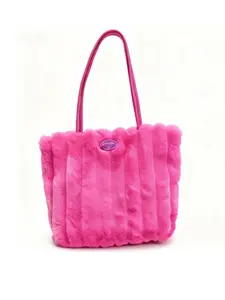 Winter Atmosphere Handbag, Large Capacity Plush Bag, Puffy Carryall Tote for Travel, Shopping, Photography, Perfect for Daily Use and Outings