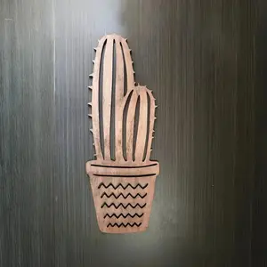 Modern Minimalist Cactus Wall Hanging Ornament - 2D Flat Artificial Cactus Decor with Geometric Cactus Spike Design, Suitable for Home Office Decoration, Battery-Free Hanging Pendant for Holidays, Pendants, Drops & Finials Gift