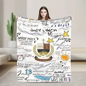 Tommen Boys Poster-Themed Custom Graphic Ultra-Soft Flannel Blanket - Black Digitally Printed Throw, Warm for Autumn-Winter, Suitable for Sofas/Beds, Multi-Size, Ideal Holiday Gift, Custom Graphic Blankets