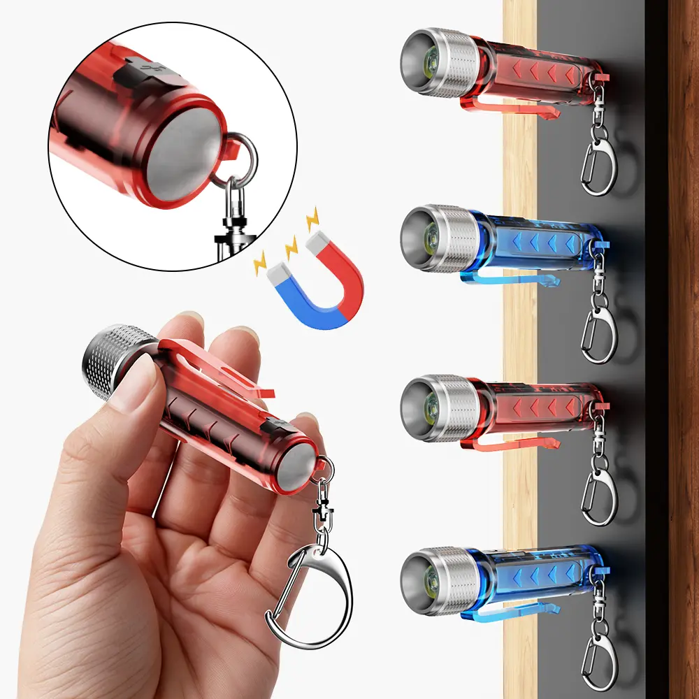 2PCS Keychain Flashlight EDC Mini Flashlight,10 modes 500 Hight Lumen with Extra ,Magnetic function  IPX6 Suitable for mechanical repairs, camping, hiking, night-time lighting, and vehicle emergencies TikTokShopFallDealsForYou