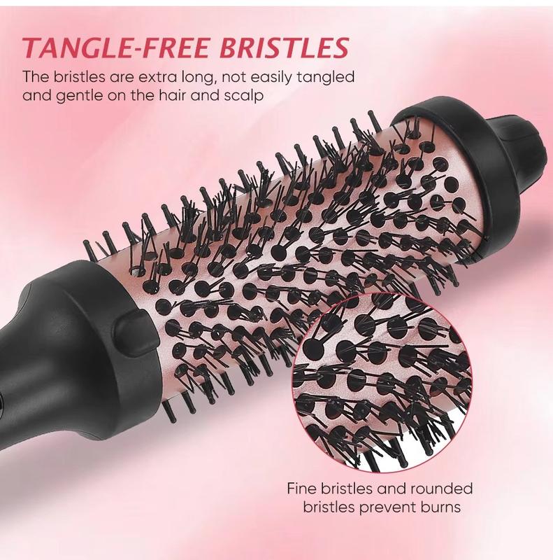 Professional 3-in-1 Ionic Ceramic Hair Curler/Straightener – Heated Styling Brush with Anti-Scald Nylon Bristles, 38mm, Fast Heating   for Salon-Quality Results. Electric Curl Wand for All Hair Types, Ideal as a Curling Iron Alternative.