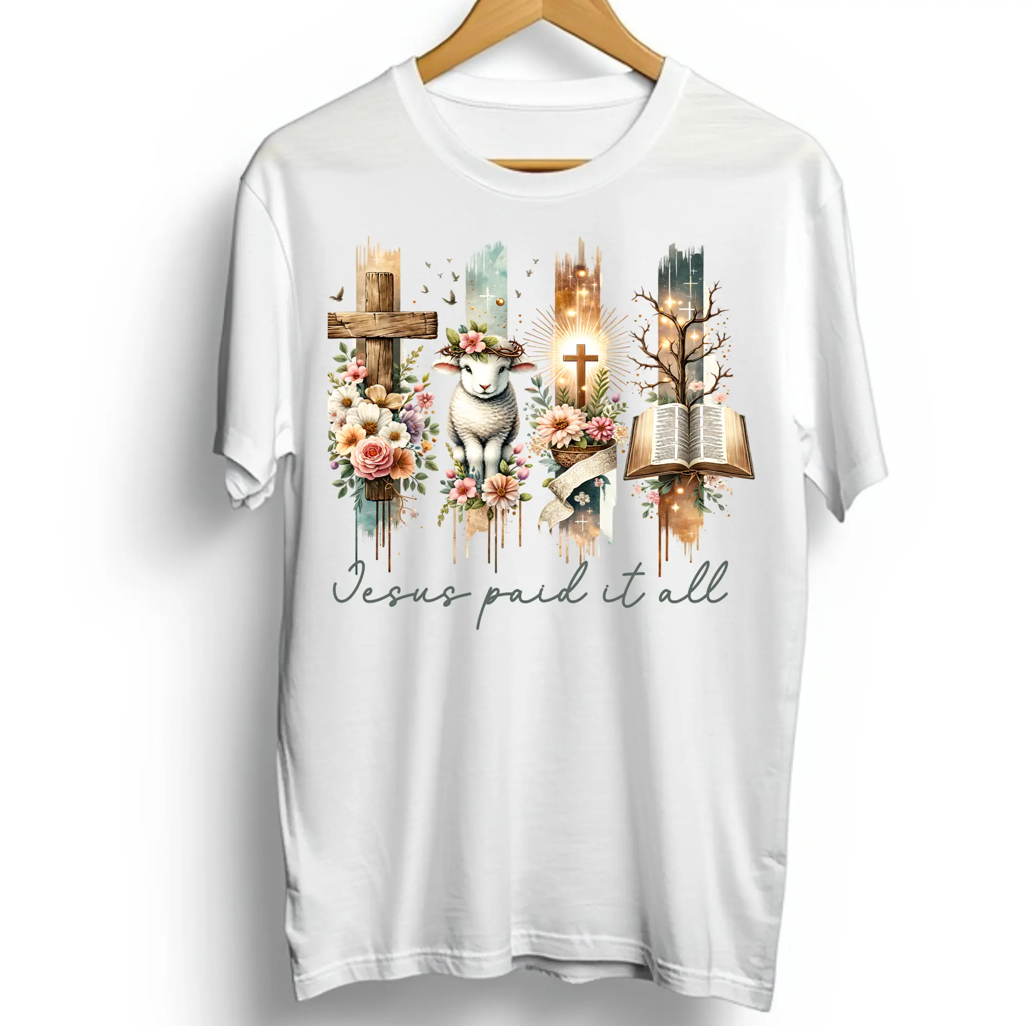 Jesus Paid All Direct To Film Print, DTF Print, Ready To Press Print For T-Shirts