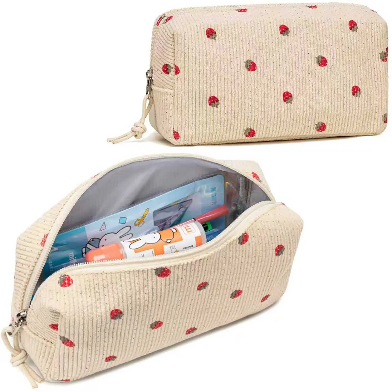 Kawaii Look Pencil Case - Unisex Kids School Supplies Organizer with Bag Holder, Cute Cartoon Aesthetic Pen Pouch for Organization, Functional Luggage & Bags Accessory