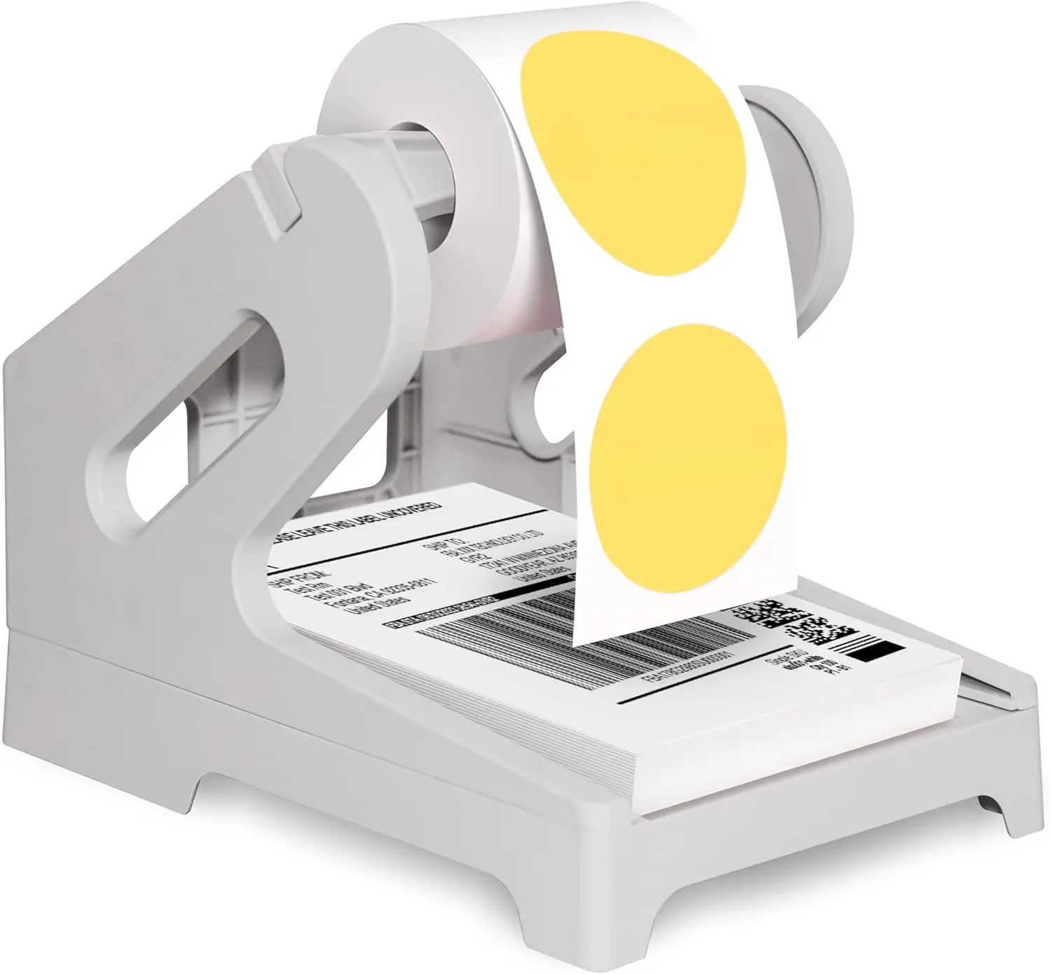 Thermal Shipping Label Holder for Rolls & Fan-Fold, Fragile Stickers for Shipping, Label Stand Desktop Printer Holder-Home Office Accessory Sticker Dispenser for Holographic