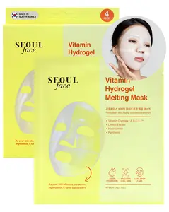 DERMAL Vitamin Hydrogel Melting Jelly Gel Mask 4ea - Korean Overnight Face Mask with Vitamin Complex - Anti Aging & Evens Skin for Radiant Skin - Korean Skincare