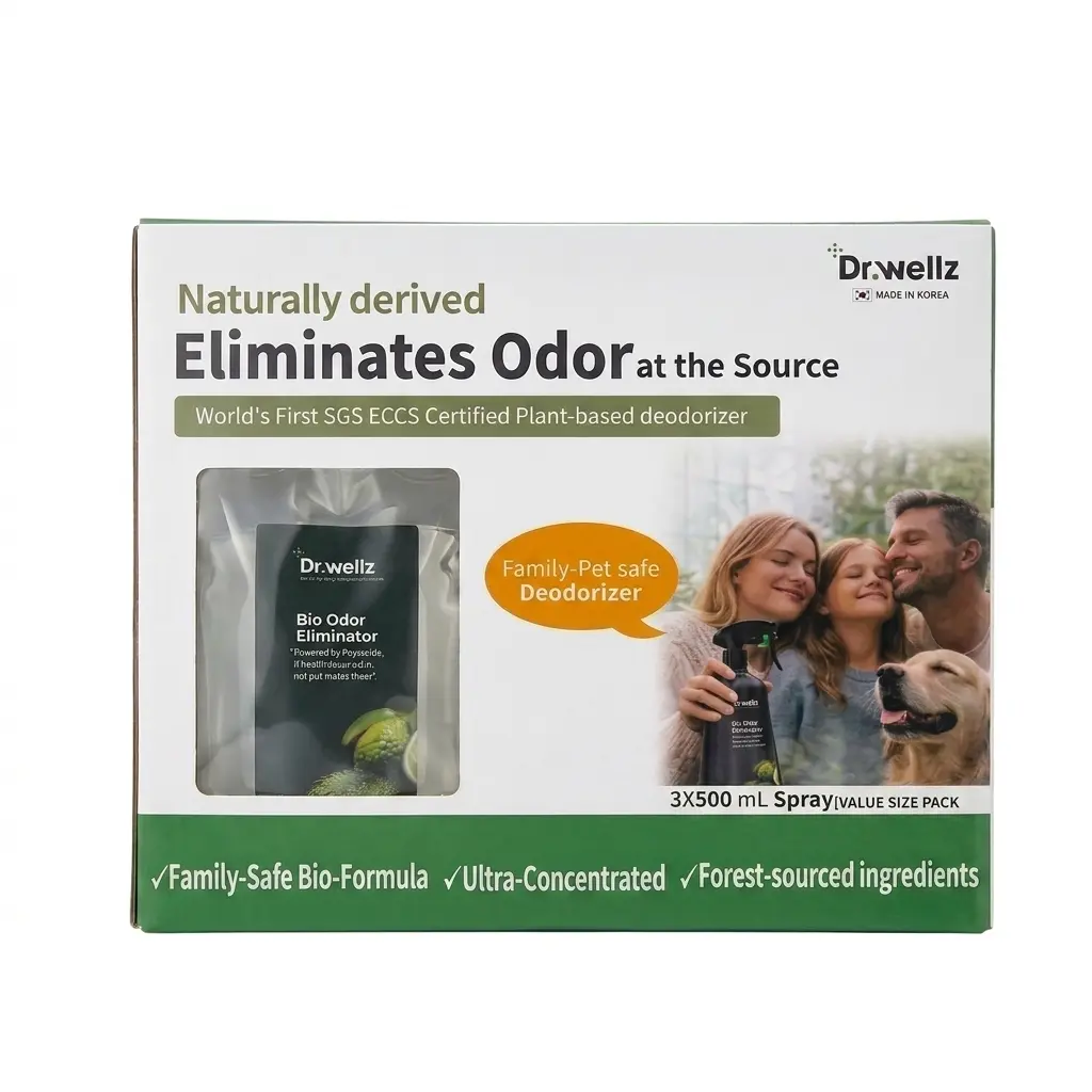 Dr. Wellz Multi-Purpose Odor Eliminator Spray - All-Natural Deodorizer (3-Pack / Value Size, 500mL x 3)
