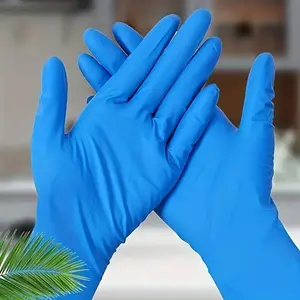 20/100pcs Blue PVC Nitrile Disposable Gloves, Powder-Free Latex Free High Elasticity Unisex Cleaner Gloves, Household Home Hygiene Cleaning Beauty Hair Care Nail Pet Care Tools