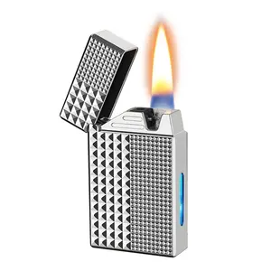 【Best Gift Choice 】 Intellegent Voice-Activated Metal Lighter (Fluid Not Included) 4 Ignition Modes,  USB Rechargeable – Smart Windproof Lighter for BBQ, Candles, Outdoor Use, Men's Gif