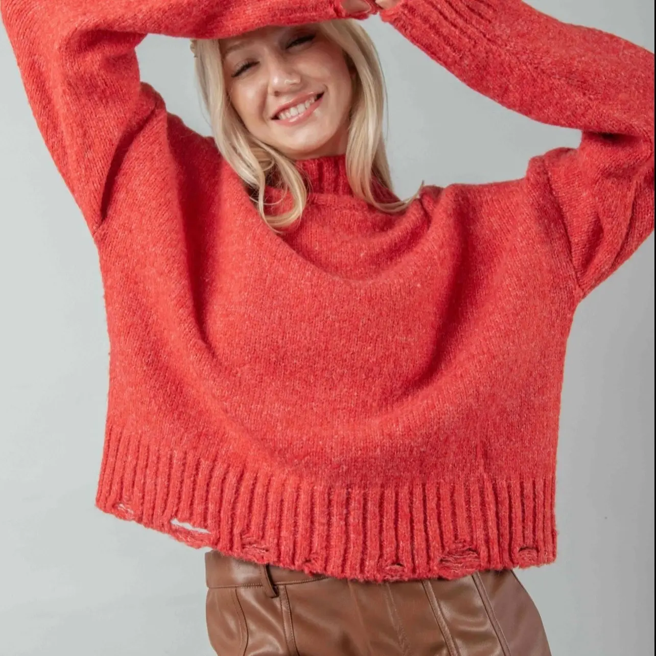 Women's Norma Mock Neck Sweater - Stylish and Comfortable - Shirts, Womenswear