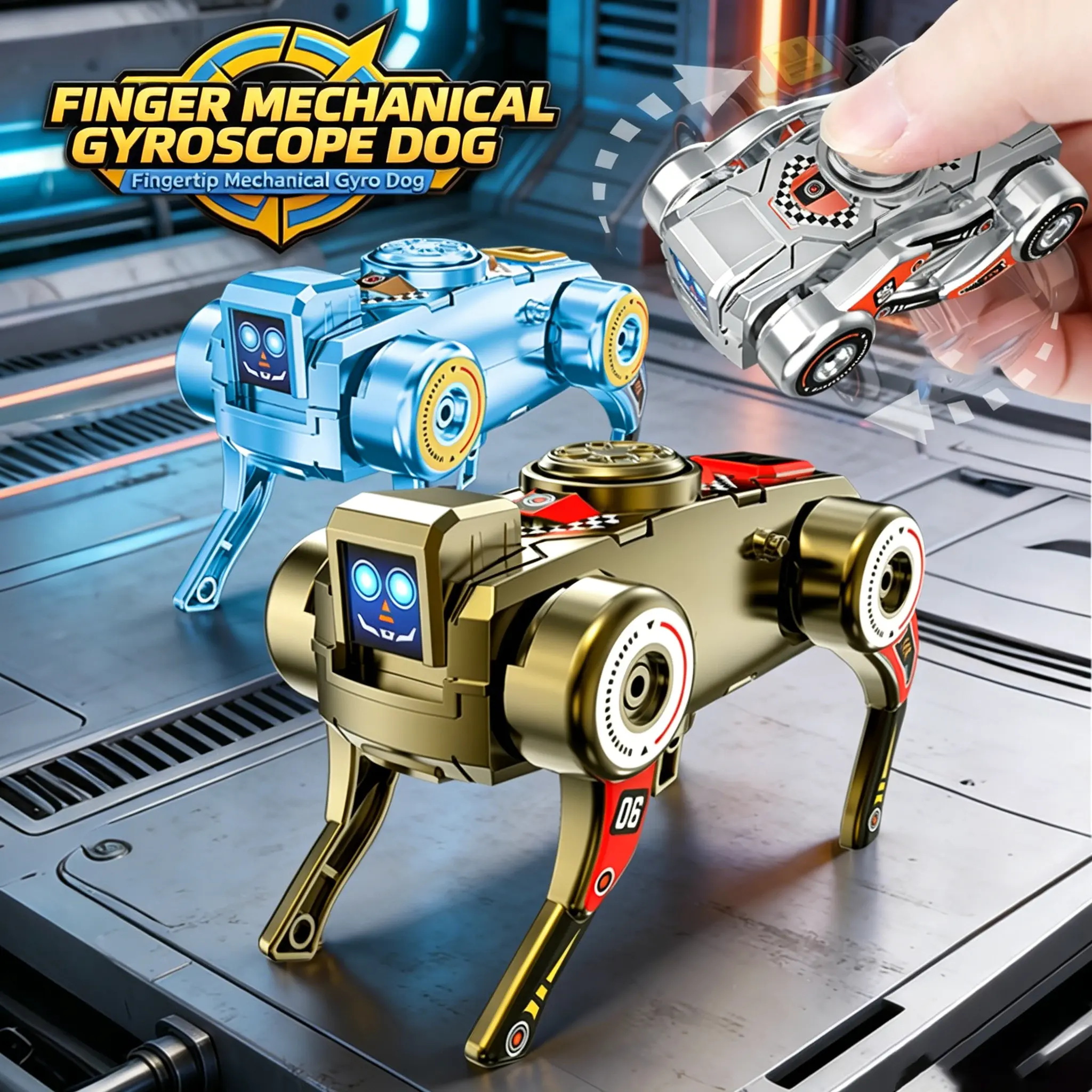 Stress Relief Toys Fingertip Gyroscope Clockwork Toys Mechanical Dog Students' Bored Work Stress Relief Toys