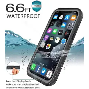 Fin Full Sealed Clear IP68 Waterproof Case For iPhone 16 15 14 13 12 11 17 Pro Max 12 Mini XR Shockproof Cover with Screen Protector