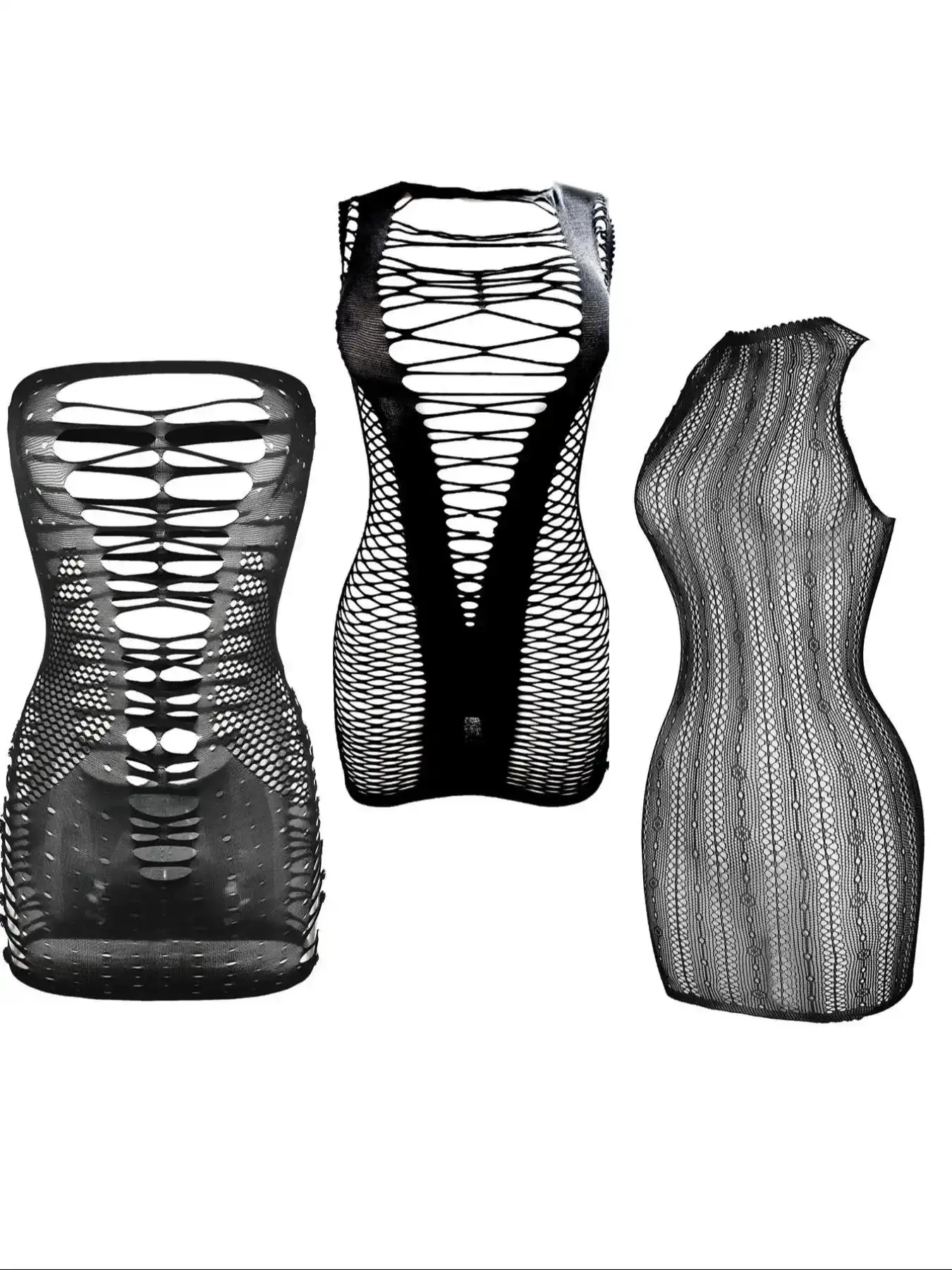 Women's Solid Fishnet Cover Up Dress, Casual Hollow Out Bodycon Cover Up for Beach Holiday Vacation, Ladies Swimwear for All Seasons, Mesh Cover Up, Swimwear Coverups, Swimsuit Cover Up, Island Style, Quick Dry