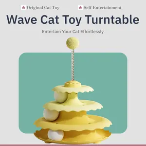 Original Cat Toy Wave Play Plate, Adult & Kitten Entertainment, Self-Entertainment Cat Turntable Toy, Stress Relief, Fun Cat Toy