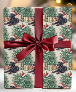 Black Lab Christmas Wrapping Paper: Holiday Dog Gift Wrap