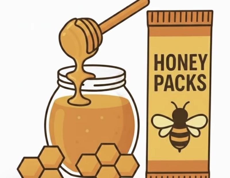 Organic Honey Pack with Royal Jelly and Bee Pollen, 3 Sachets, 20g Each, Rich Natural Sweetener for Tea, Perfect for New Year Healthy Habits and Winter Wellness, Convenient Single-Serve Packs for Travel, Work, or Daily Gym Use