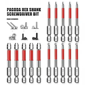 Universal Pagoda-Shaped Hexagonal Drill Bit 3-In-1, S2 High-Hardness Magnetic Drill Bit Kit, Engine Repair, Motorcycle Maintenance, DIY Home Improvement