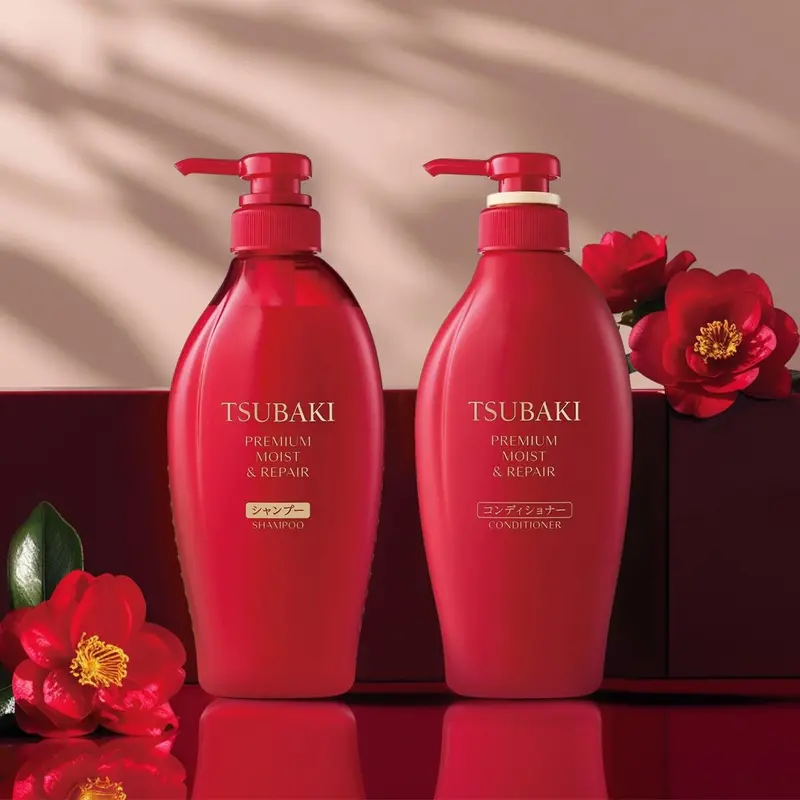 TSUBAKI Red Camellia 0s Salon-Level Moisturizing, Ultimate Moisturizing Hair Shampoo&Conditioner 15.22 fl oz*2 Haircare Luxury