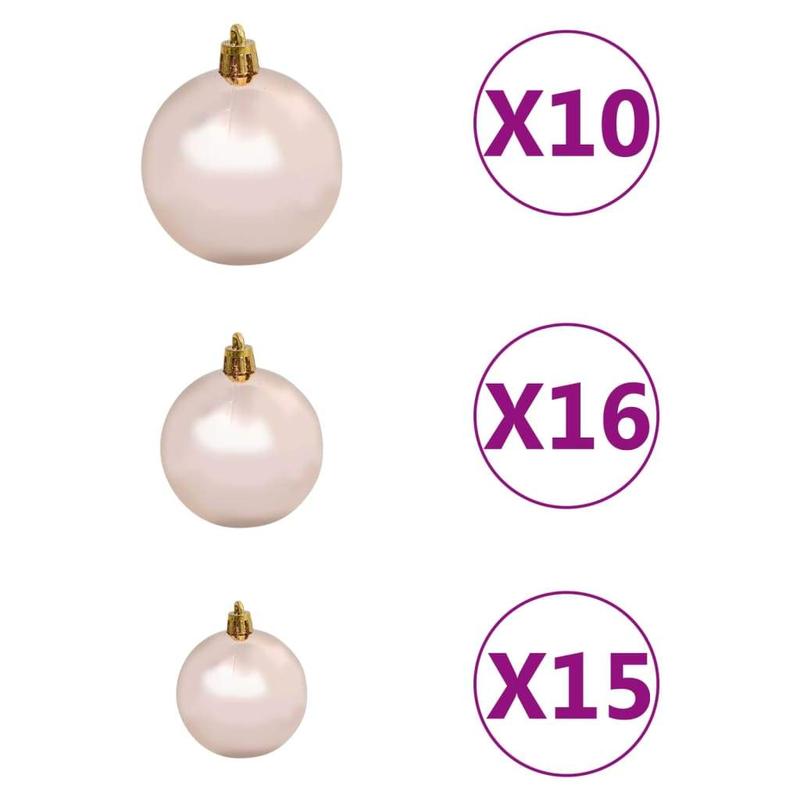 vidaXL 61/120x Christmas Ball Set with Peak and 150 LEDs Décor Multi Colors
