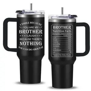 Brother Tumbler 40oz, Big Brother Gifts Coffee Mug, Best Gifts for Brother, Christmas Birthday Gifts for Brother, Birthday Gifts for Older Little Brother, Best Gift for Christmas and Thanksgiving Day