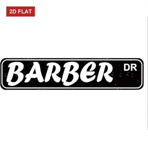 Barber Dr Street Sign Barbershop Funny Vintage Wall Art Decor for Home Farmhouse Bar Cafe Garage Indoor Outdoor Gift Black Metal  Sign 16 x 4 Inch