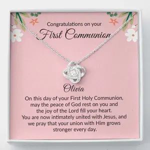 Daughter Necklace, First Communion Gifts, Communion Gifts Girl, First Holy Communion Gifts For Girl, Goddaughter, Granddaughter, Jewelry Message Card, Necklace Gifts For Birthday, Anniversary, Christmas Day, Thanksgiving