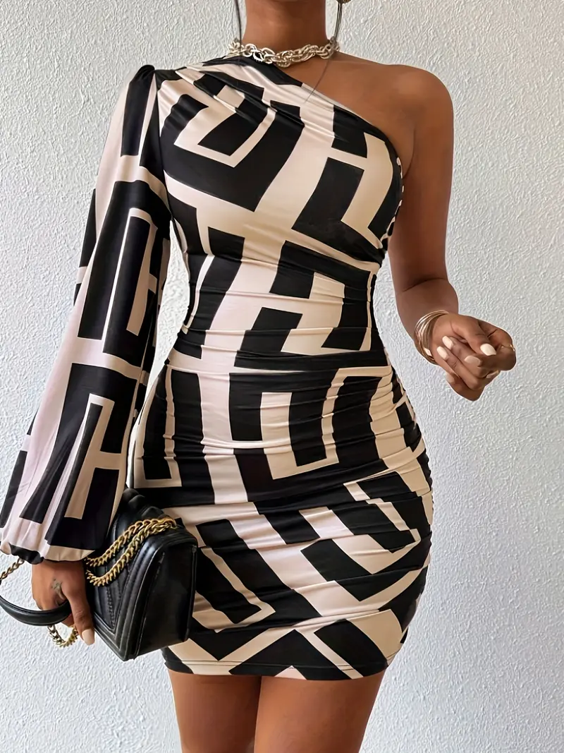 Long sleeve ruched mini shirt dress