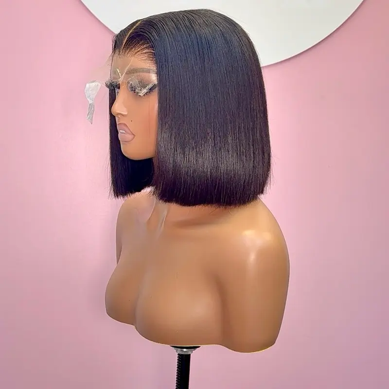 6by6 HD Closure Bob Wig - Straight Hair, Natural Color, Lightweight, Easy to Style