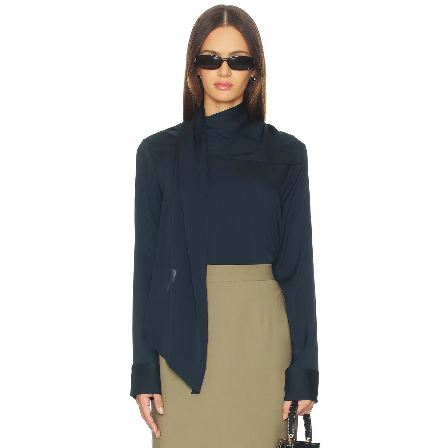 SRG Celeste Silk Top in Navy Blue