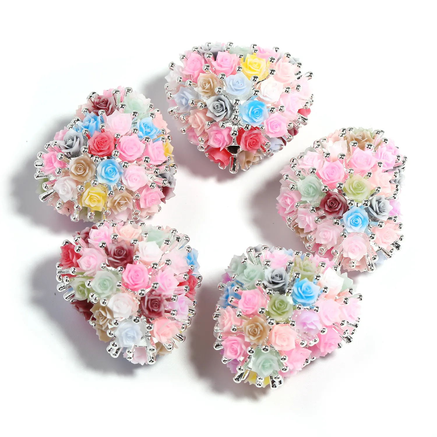 【B178】5pcs New Cute heart-shaped beads DIY