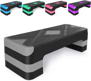 Adjustable Workout Aerobic Stepper in Fitness & Exercise Step Platform Trainer 3 settings adjustable height 4-6-8