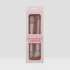 Beauty Creations Powder Complexion Brush Set - 2 Piece Makeup Brushes for Flawless Application with Ultra-Soft Tapered Synthetic Bristles