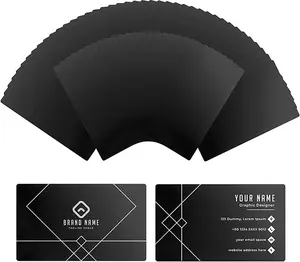 60 PCS a box of black metal business card laser engraving blank hot sublimation metal card aluminum blank for carving, DIY, gift card, office business card (3.38 inches x 2.12 inches x 0.007 inches) laser marking metal business card