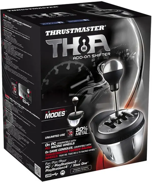 Thrustmaster TH8A All-Metal Adjustable Add-On Gearbox Video Game Stick, Multi-Platform Console & PC Game Controller Accessory