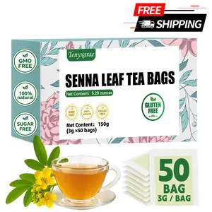 100% Organic & Natural Senna Tea Bags (50 Teabags, 3g/Bag) | Relieves Constipation | Aids Digestion  Caffeine-Free  Sugar-Free  Vegan | Eco-Friendly Packs