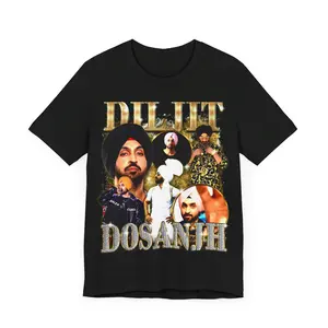 Diljit Dosanjh Vintage Collage Shirt Punjabi Singer Graphic Tee Unisex Concert T-Shirt