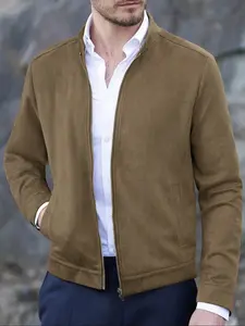 Men's Zipper Casual Fur Jacket, Suede Velvet Warm Lightweight Fabric, Suitable for Outdoor Activities and Daily Office Wear