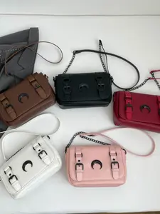 1pc Women's Retro Crossbody Shoulder Bag, Simple PU Material with Magnetic Closure, Chic Crescent Decoration for Casual Outings