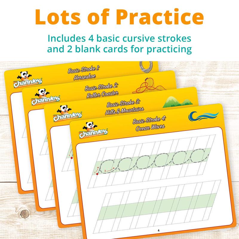 Dry-Erase Visual Cursive Flash Card Set, 43 Cards