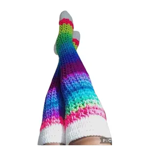 The Rasta Granny's Thigh High Crochet Socks