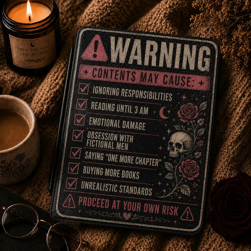 Warning Contents May Cause Kindle Case | Dark Romance Kindle Cover | Bookish Gift | Smut Reader Case | Morally Grey Books