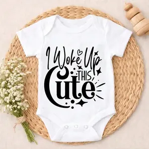Soft Baby Bodysuit I Woke Up This Cute Print 100% Pure Cotton Tag-Free Snap Closure Breathable Gentle On Skin Perfect For Gifting & Everyday