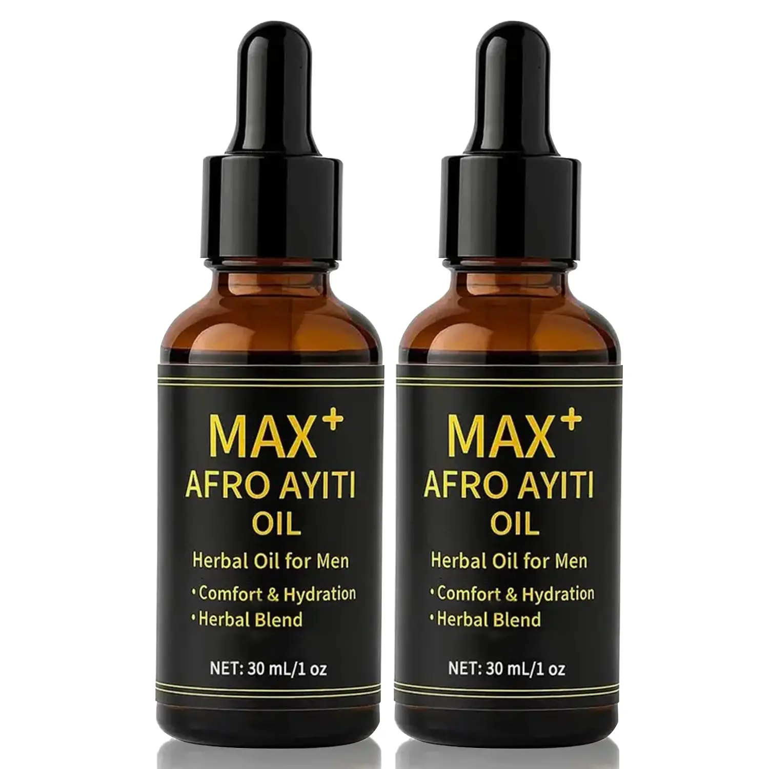 Max+ Afro-Inspired Men's 30ml Herbal Hair Oil, Natural Plant-Based Haircare Elixir, Lightweight Moisturizing & Hydrating Hair Treatment, Summer Vibes Daily Hair Care